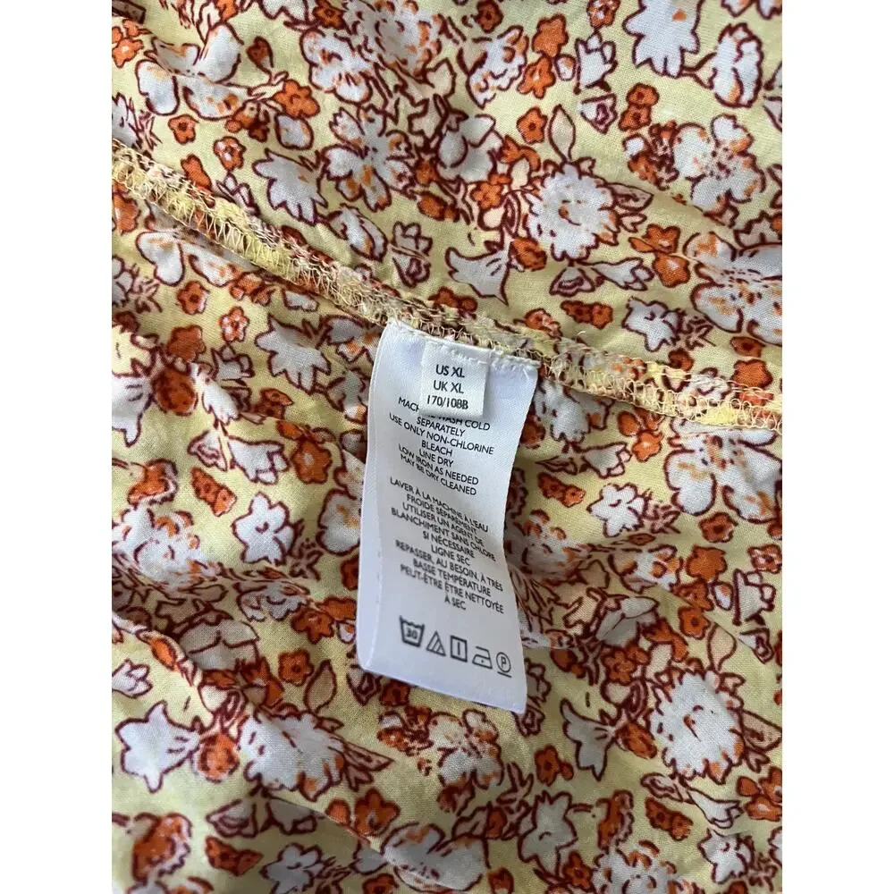 Free People Molly Jo Floral Maxi Dress Womens XL Smocked Open Back Boho